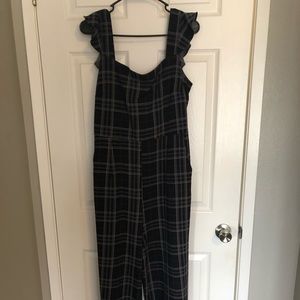 Black Plaid Jumpsuit